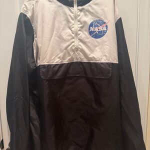 Chemistry NASA 1/4 Zip Windbreaker Mens 2XL Black White Casual Comfy Retro 90s